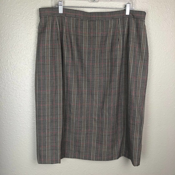 Vintage Joan Leslie Houndstooth Tartan Black, White, Red Dark Academia Skirt - Picture 6 of 9